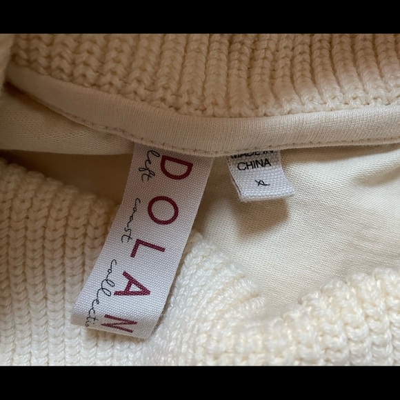 Dolan from Anthro Balloon Sleeve Cream Cowl Neck Turtleneck Sweater XL - Picture 4 of 8